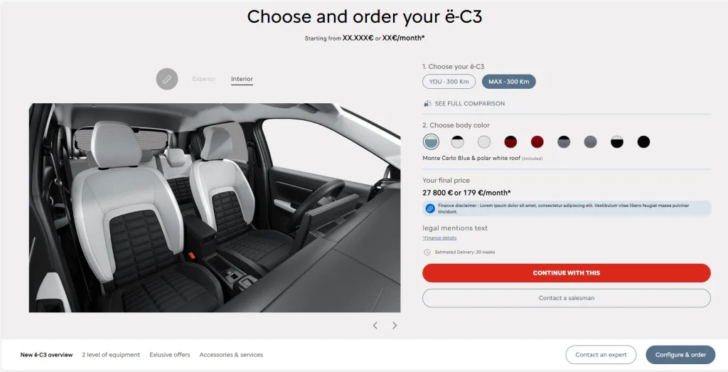 시트로엥 e-C3 온라인 구매 페이지 13