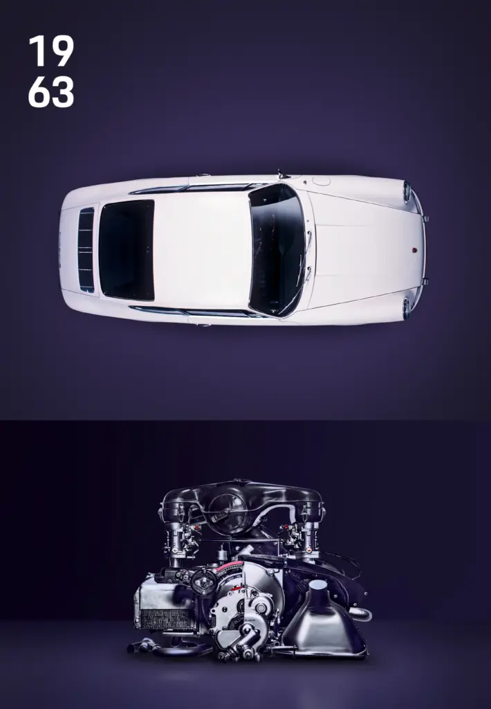 porsche 911 a top view of a car