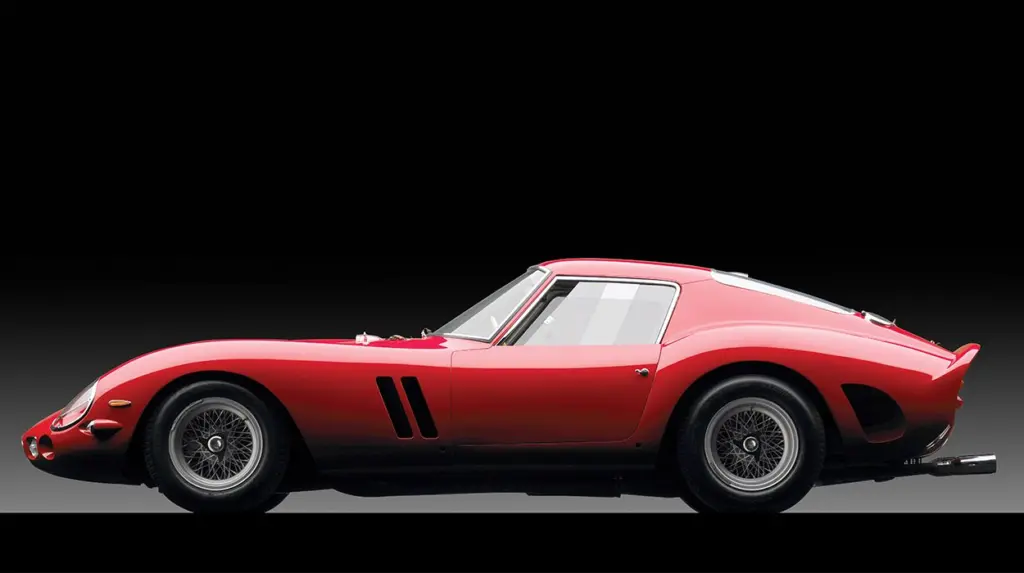 The 1962 Ferrari 250 GTO was essentially a race car for the road, its 3.0 litre V12 producing 300 cv – an amazing figure for the time
