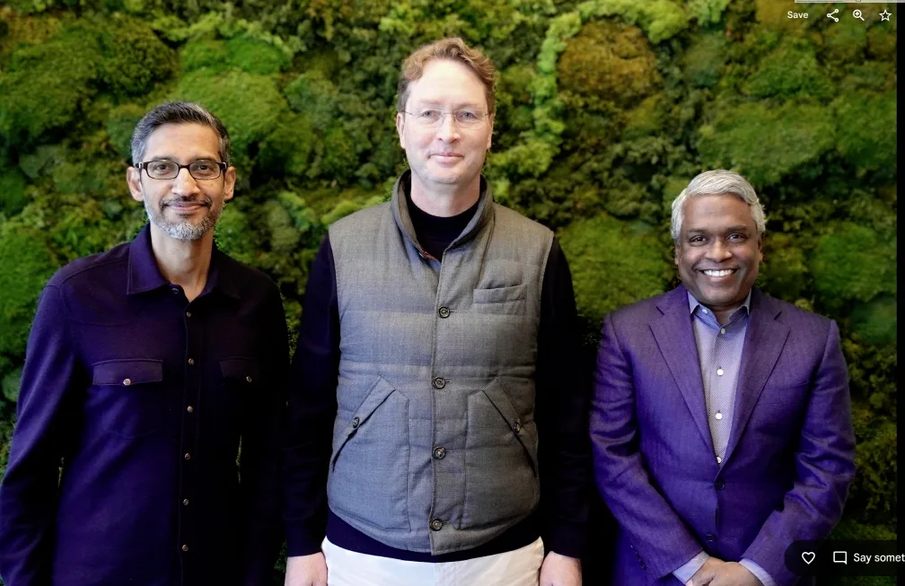 Mercedes-Benz and Google AI, upgrade MBUX Virtual Assistant 2 메르세데스 벤츠 MBUX 버추얼 어시스턴트(Mercedes-Benz and Google Partner on AI-powered Conversational Search within Navigation Systems)Sundar Pichai, CEO of Google and Alphabet, Ola Källenius, CEO of Mercedes-Benz Group AG and Thomas Kurian, CEO of Google Cloud Sundar Pichai, CEO von Google und Alphabet, Ola Källenius, CEO der Mercedes-Benz Group AG und Thomas Kurian, CEO von Google Cloud