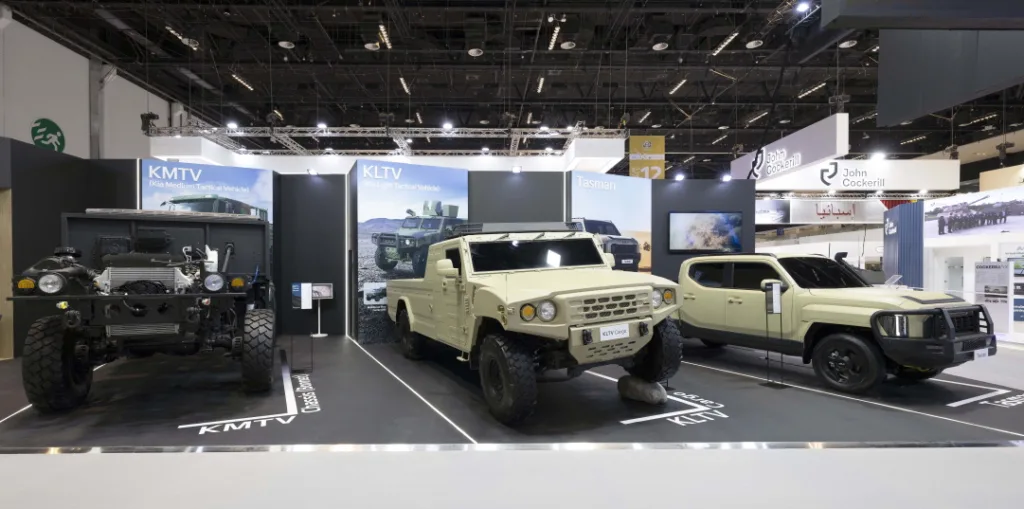 타스만 쇼카 국방색 입었네? 기아, UAE IDEX 2025 참가 2 기아, 'UAE IDEX 2025' 방산전시회 참가 타스만 전시