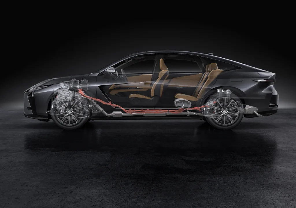 렉서스 ES 2025 상하이 모터쇼 최초 공개(LEXUSは、4月23日（水）～5月2日（金）に開催の上海モーターショー＊1で、新型「ES」を世界初公開しました。日本での発売は、2026年春頃を予定しています。)