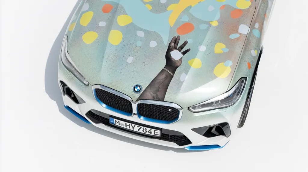 BMW, 아트 바젤 2025에서 배링턴 협업한 수소 아트카 공개 4 BMW iX5로 제작한 BMW 아트카가 아트 바젤에 전시, BMW and Alvaro Barrington celebrate hydrogen mobility at Art Basel in Basel 2025. To mark 50 years of BMW Art Cars, the artist transforms the BMW iX5 Hydrogen fleet into a moving expression of creativity and forward-thinking innovation.