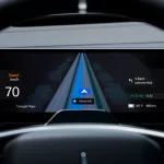 폴스타 4, Polestar first to integrate Google Maps’ live lane guidance – a new navigation experience on the driver display in Polestar 4