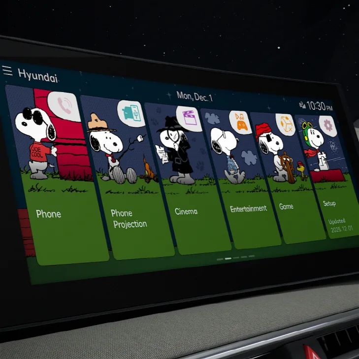 아이오닉9·팰리세이드에 스누피 테마 적용, 12월 1일 우선 미국부터 2 69299 SnoopyHitstheRoadHyundaiMotorandPEANUTSTeamUpforCustomizableIn CarDisplays https://mobilityground.com/wp-content/uploads/2025/12/69308-SnoopyHitstheRoadHyundaiMotorandPEANUTSTeamUpforCustomizableIn-CarDisplays.webp