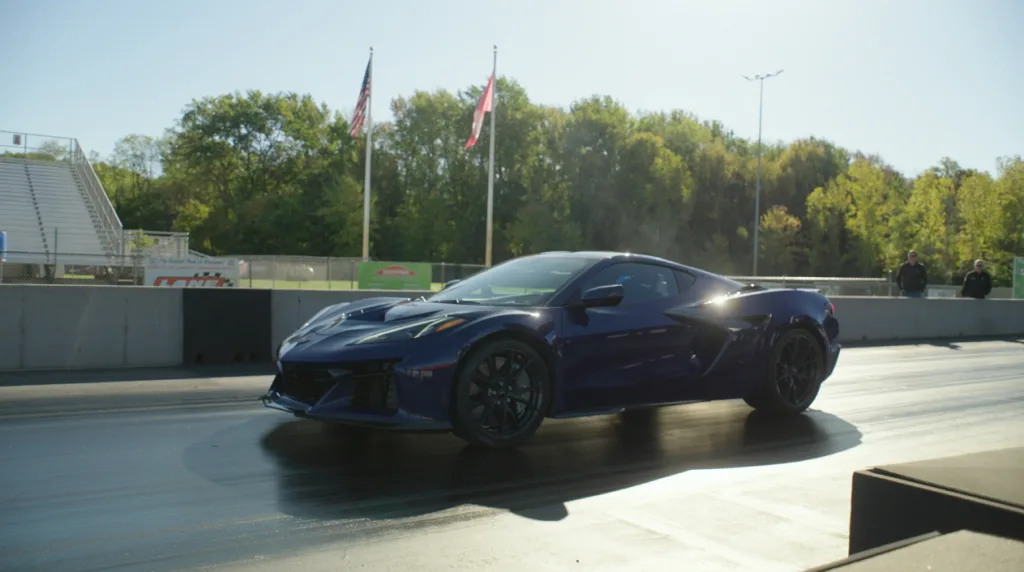 front 3 4 view of corvette zr1x on drag strip preproduction model shown actual production model may vary https://mobilityground.com/wp-content/uploads/2026/01/rear-view-of-corvette-zr1x-on-drag-strip-preproduction-model-shown-actual-production-model-may-vary.webp