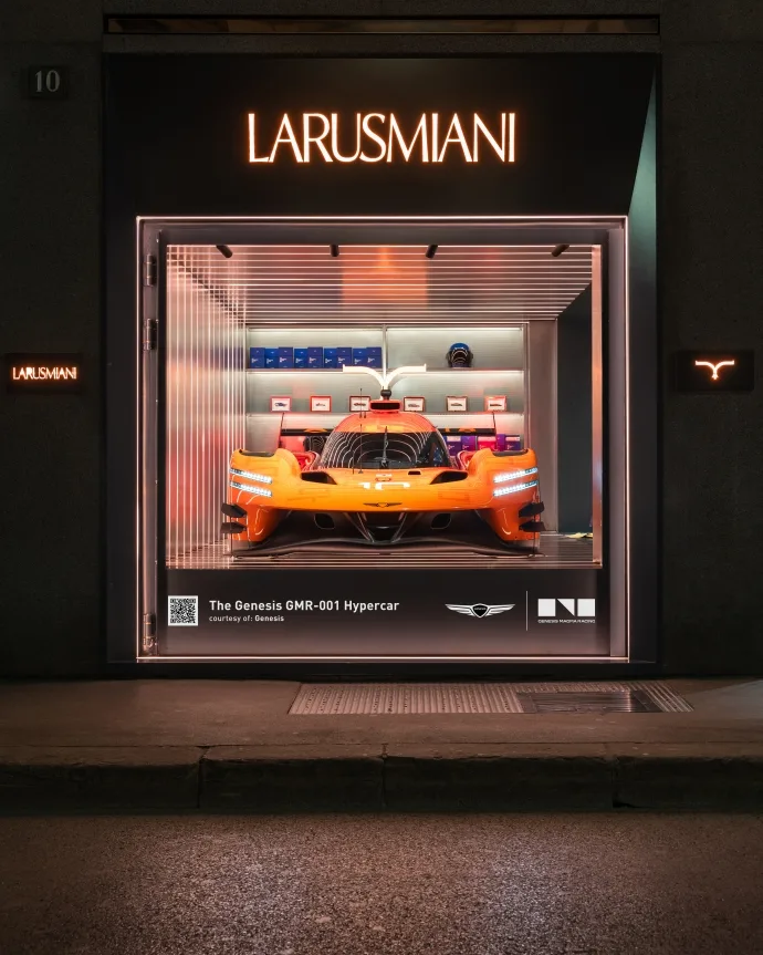 제네시스 GMR-001 하이퍼카 몬테나폴레오네 전시, 라루스미아니 오토모티브 갤러리 4월 17~30일, GENESIS COLLABORATES WITH ITALIAN LUXURY BRAND LARUSMIANI DURING MILAN DESIGN WEEK