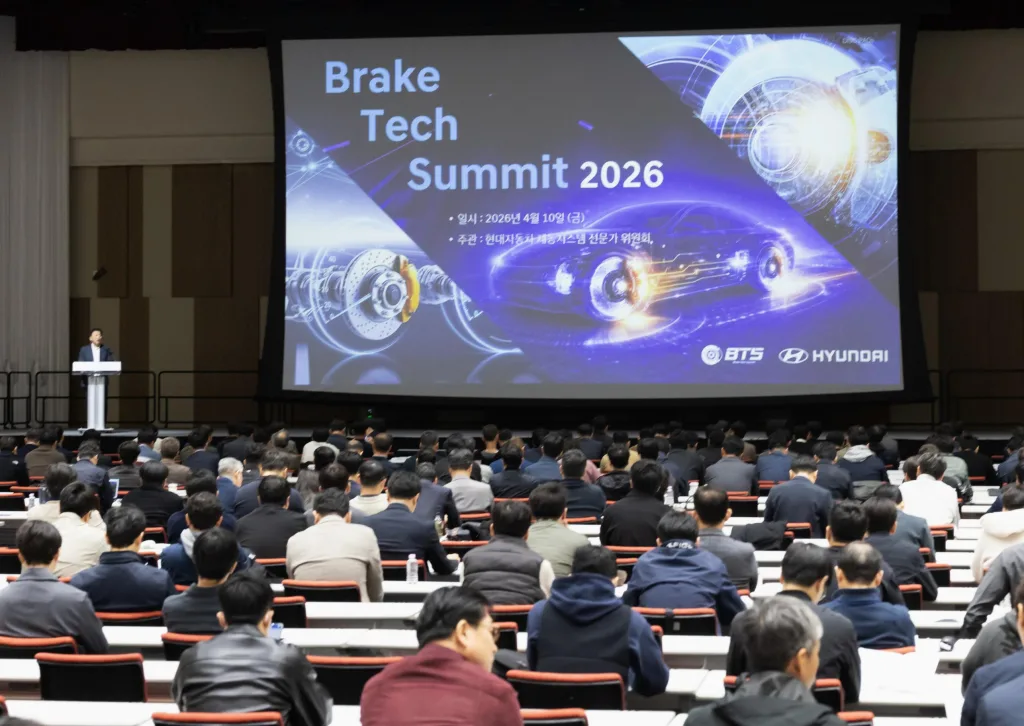 사진2 현대차·기아 ‘브레이크 테크 서밋에서 관계자가 발표하는 모습 https://mobilityground.com/wp-content/uploads/2026/04/사진1-현대차·기아-‘브레이크-테크-서밋에서-관계자가-발표하는-모습.webp