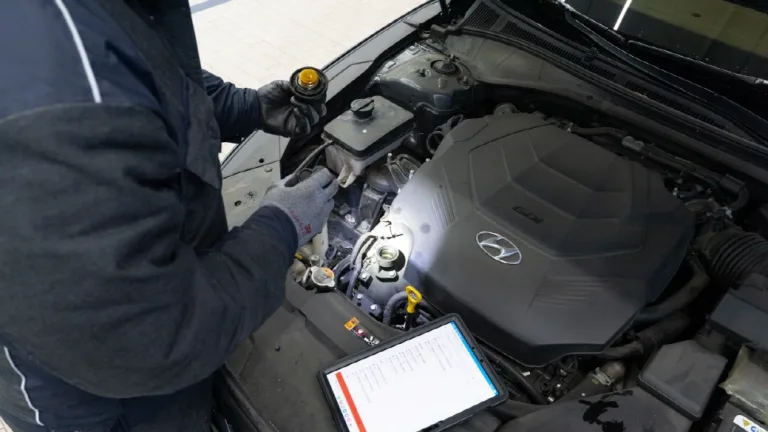 미세먼지 많은 요즘, 리본카의 전문 정비사가 내시경 카메라를 이용해 출고되는 차량 상태를 정밀 점검하고 있다. (이미지 제공=리본카)