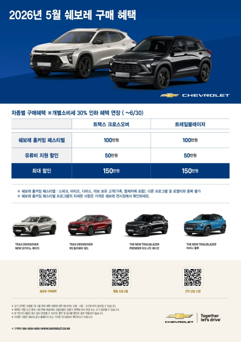 [사진 1] 쉐보레, 5월 특별 구매 프로모션