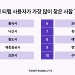 2025년 티맵 사용자가 가장 많이 찾은 절 TOP 10 (1)