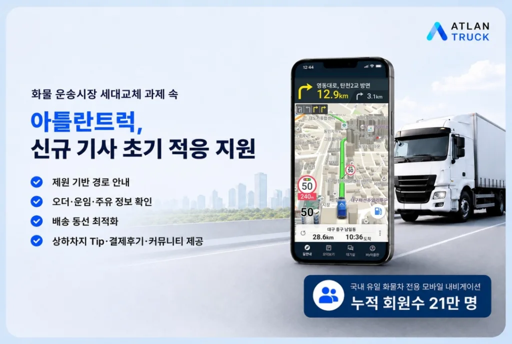 맵퍼스 아틀란트럭, 신규 화물 기사 운행 적응 돕는 플랫폼으로 주목 1 참고사진 고령화되는 화물 운송시장. 아틀란트럭 신규 기사 진입장벽 낮춘다 1 https://mobilityground.com/wp-content/uploads/2026/06/참고사진-고령화되는-화물-운송시장.-아틀란트럭-신규-기사-진입장벽-낮춘다-1.webp
