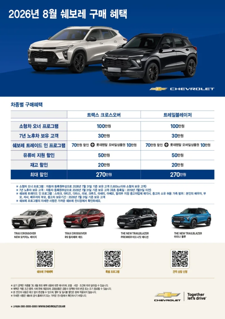 [사진 1] 쉐보레, 8월 특별 구매 프로모션