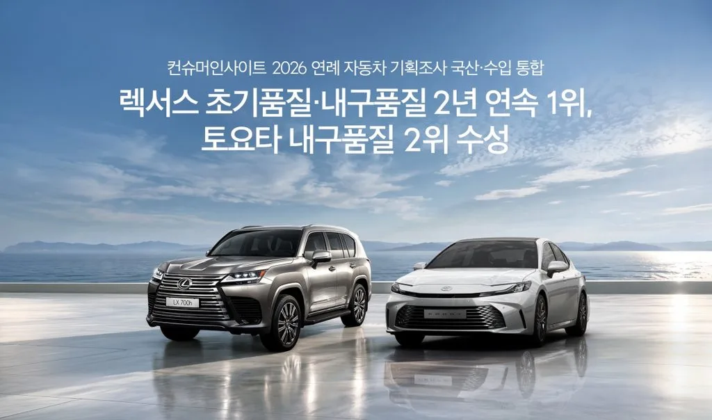 사진 자료 ‘컨슈머인사이트 2026 연례 자동차 기획조사 국산·수입 통합 렉서스 초기품질·내구품질 2년 연속 1위 토요타 내구품질 2위 수성 https://mobilityground.com/wp-content/uploads/2026/09/사진-자료-‘컨슈머인사이트-2026-연례-자동차-기획조사-국산·수입-통합-렉서스-초기품질·내구품질-2년-연속-1위-토요타-내구품질-2위-수성.webp