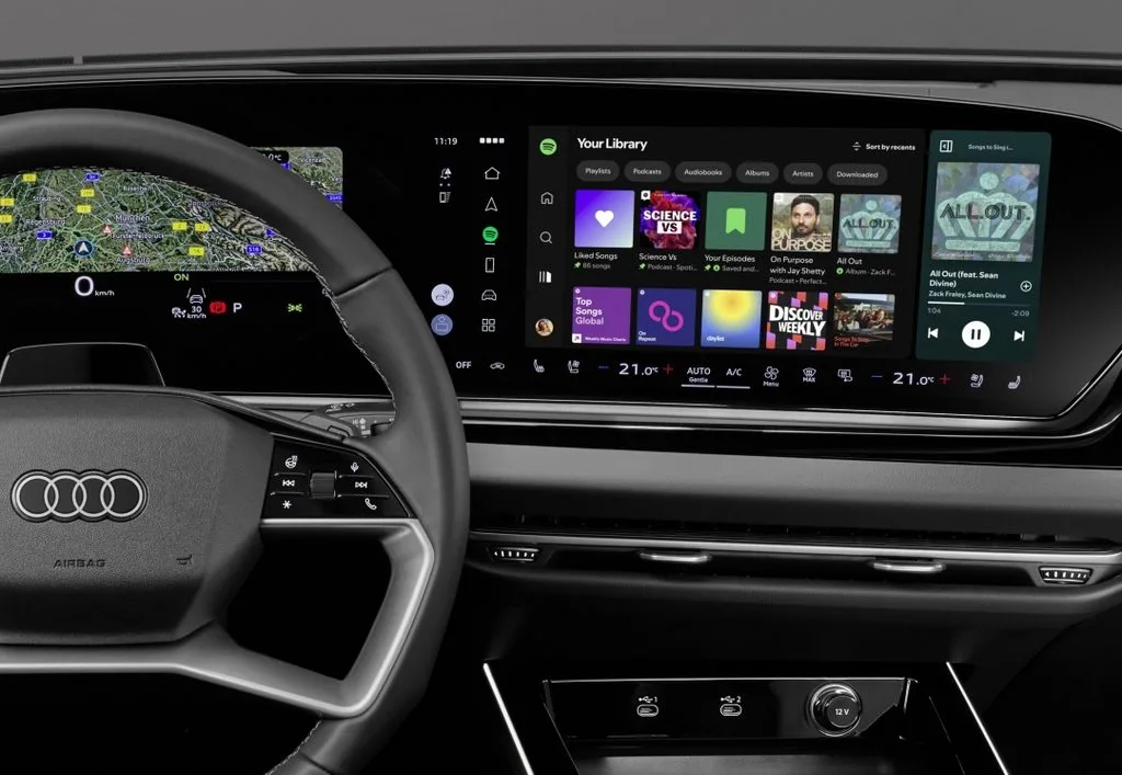 Audi A5, Q5 and A6 From Model Year 2026 Join the Spotify Native App Rollout 1 아우디 A6 스포티파이 탑재,Audi becomes the first automaker to launch Spotify’s fully native in-car app