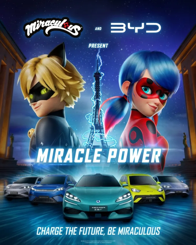 BYD and Mediawan Team Up Again for Miraculous Special "Miracle Power" 1 BYD 레이디버그 협업, Building on the global success of their first collaboration, Mediawan and BYD unveil Miracle Power, a new premium special episode from the global phenomenon Miraculous