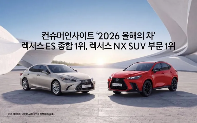 [사진 자료] 컨슈머인사이트 ‘2026 올해의 차’_렉서스 ES 300h 종합 1위, NX SUV 부문 1위